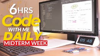 LIVE 10 Hour Coding Study With Me 💻 | Midterm Week | Pomodoro  50/10 for Adult CS Students