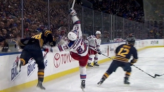 Girgensons lays heavy hit on McDonagh who lands awkwardly Girgensons lays heavy hit on McDonagh who lands awkwardly