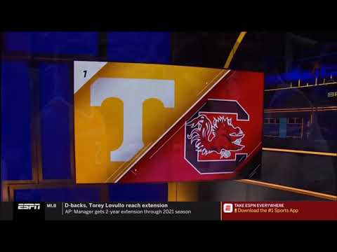 SportsCenter Gamecocks Chris Silva Double vs Volunteers