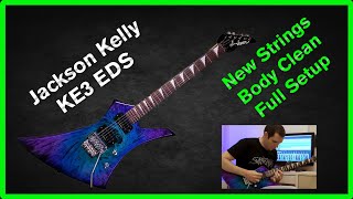 Video thumbnail for Jackson Kelly KE3 Eerie Dess Swirl - Change strings, clean, polish and complete setup by AleArzMusic