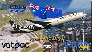 P3d PMDG 777-300ER on Vatsim - Cross the Ditch: Brisbane to Auckland