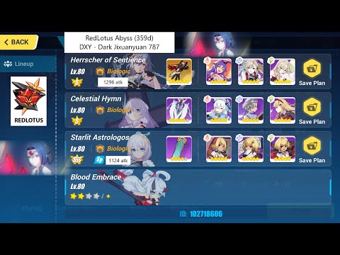 Hi3 Redlotus Abyss (359d): Dxy 787 - HS CH SA (Dark Jixuanyuan / DJxy)