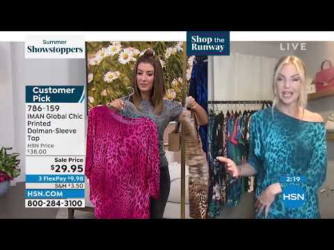 IMAN Global Chic Printed DolmanSleeve Top