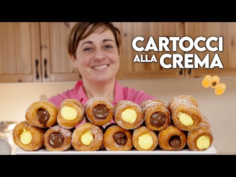 CARTOCCI / CANNOLI ALLA CREMA E ALLA CREMA DI CIOCCOLATO Ricetta Facile - Fatto in Casa da Benedetta