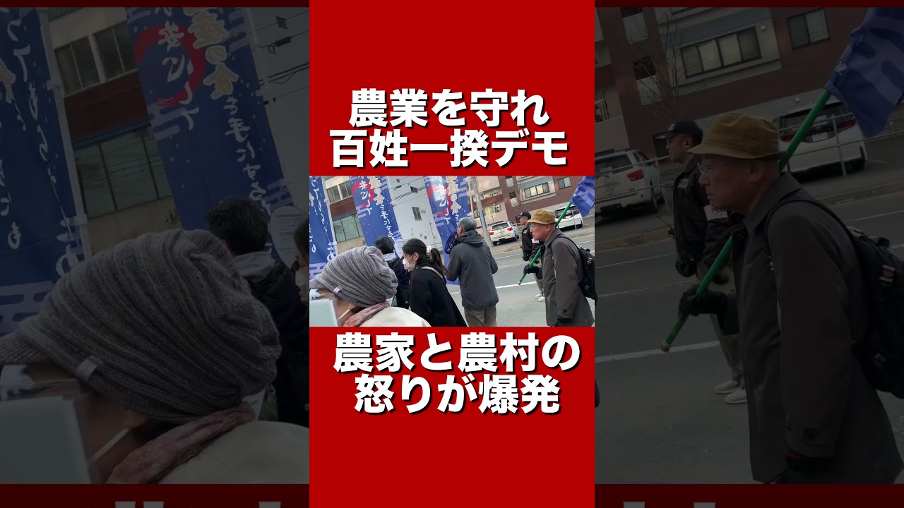 【日本の農業が崩壊寸前】農家と農村の不満が爆発！自民党は農業政策の失敗を認めよ！#札幌 #札幌市 #北海道 #百姓一揆デモ #食料自給率 #農業 #農家 #ショート #ショート動画 #安全保障 #デモ