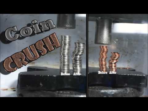 Coins Crushed by Hydraulic Press| Coin Explosion