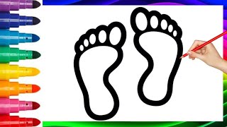 Maa Laxmi footprint drawing | How to draw laxmi mata for Kids and Toddlers