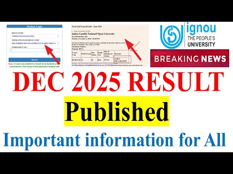{Breaking News} IGNOU December 2025 Result OUT | Important Update for All | Early Declaration Update