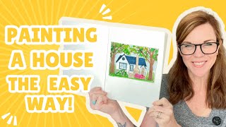 How to paint a house in watercolor and ink