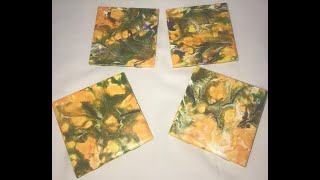 Left Over Acrylic Paint Ideas - making Coasters and Magnets