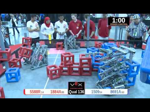 2015 VRC Engr Q136 - 5588R 1884A vs 1509 8691A - 27 to 53 - VEX Worlds 2015 - Engineering Division