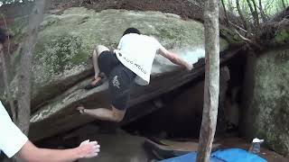 Video thumbnail of 夜行性, 二段 (7c). 小川山 (Ogawayama)