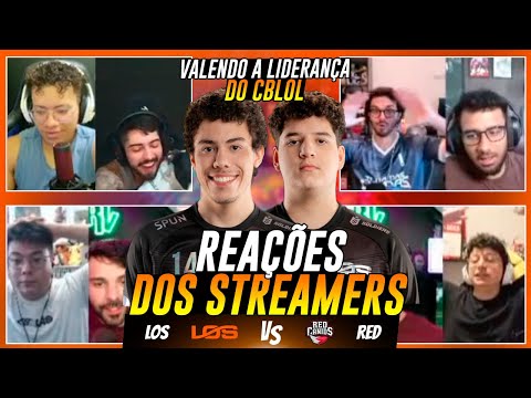 STREAMERS REAGEM ao PRIMEIRO vs SEGUNDO COLOCADO VALENDO A LIDERANÇA do CBLOL EM LOS vs RED