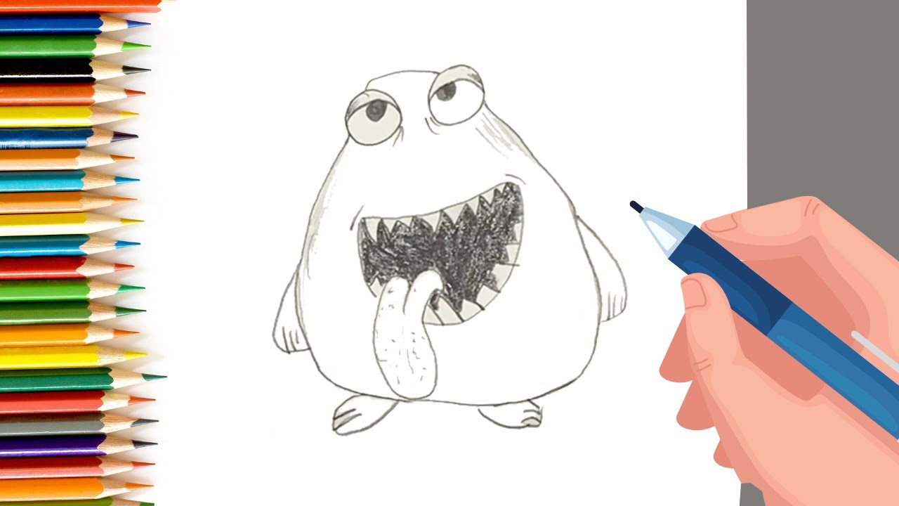 Ep 33 | Funny Monster Series drawings | Easy monster drawing for kids | 6 minutes 100 days challenge