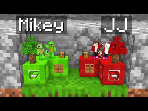 EPIC Minecraft Tiny Chunk Battle: Mikey vs JJ Family!