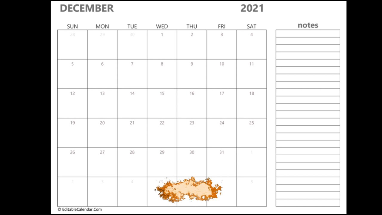 Printable December 2021 Calendar with Holidays