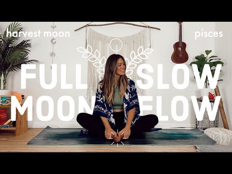 FULL MOON SLOW FLOW 🌝 moon in pisces | harvest moon yoga [20 min]