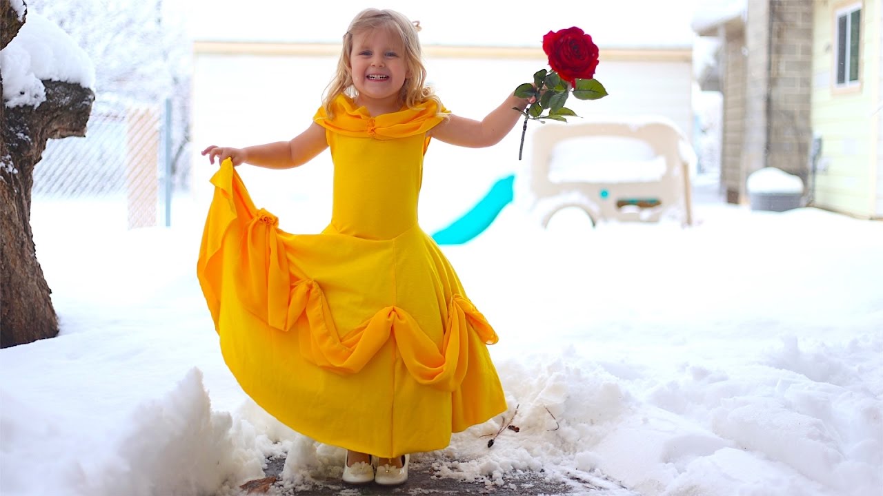 How To Make A Belle Disney Princess Dress For Little Girls From T-Shirts! Easy DIY!