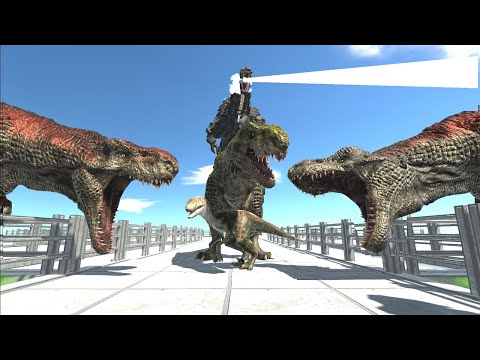 Escape From Godzilla Atomic Breath And T-Rex! Velociraptor with T-Rex - With Commentary - ARBS