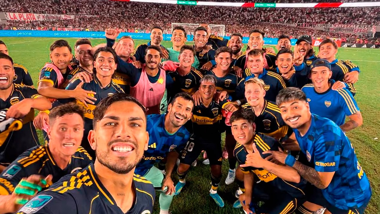 Así festejó Boca en el Monumental