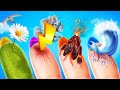 Four Elements Against Villains Fire Girl Cold Girl Storm Girl And Flower Girl At School