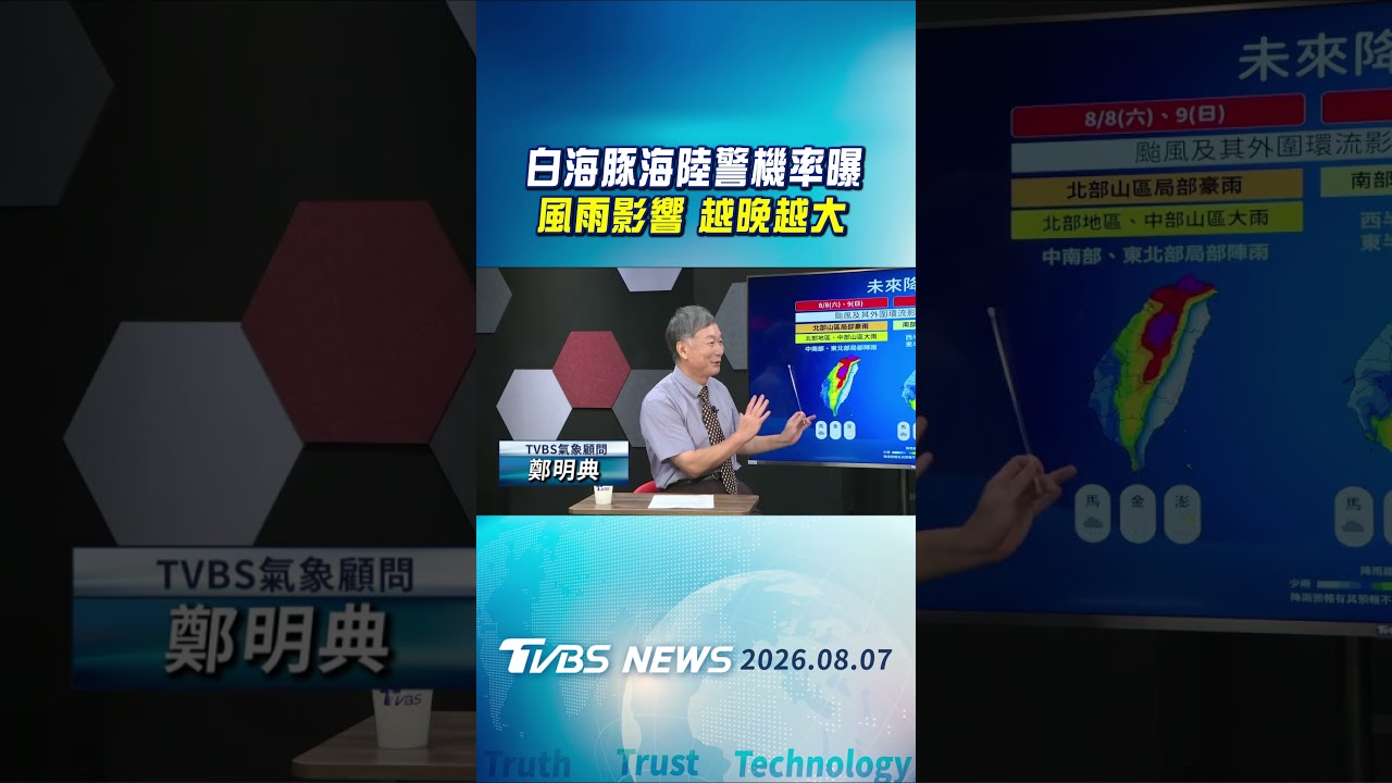 白海豚海陸警機率曝 風雨影響 越晚越大｜TVBS新聞 @TVBSNEWS01