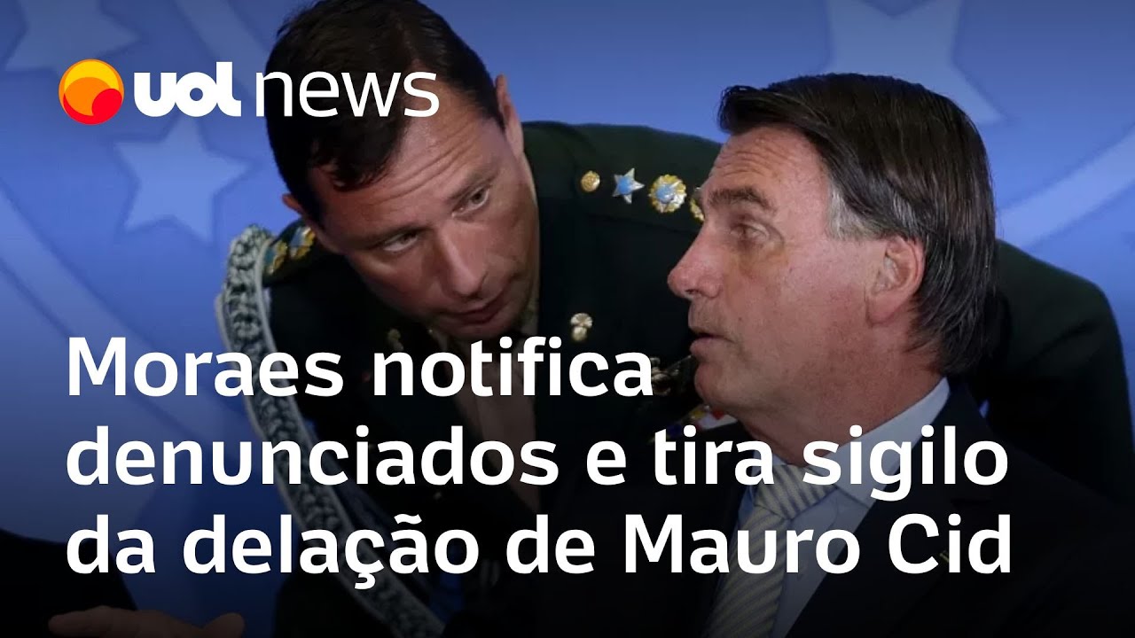 Alexandre de Moraes notifica denunciados e tira sigilo da delação de Mauro Cid