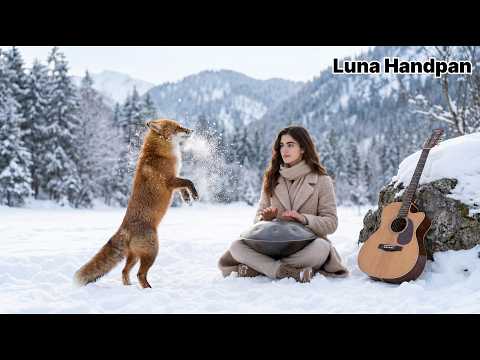 🌲 Winter Forest Therapy | Handpan & Acoustic Guitar in the Deep Jura Snow (1-Hour Soft Focus)