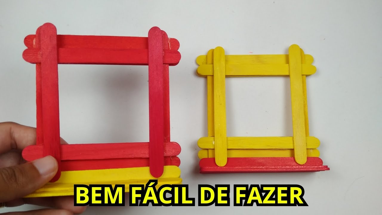 DIY - PORTA RETRATO FEITO DE PALITOS DE PICOLÉ - TUTORIAL COMPLETO