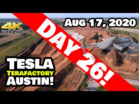 Tesla Gigafactory Austin 4K 8/17/20 - Tesla Terafactory Texas - Drone Fly-Over of Construction Site!