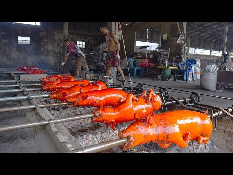 Crispy Skinned Whole Pork Barbecue - Thai Street Food