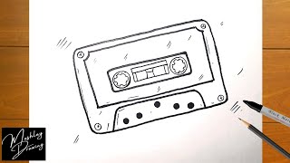 How to Draw a Cassette Tape
