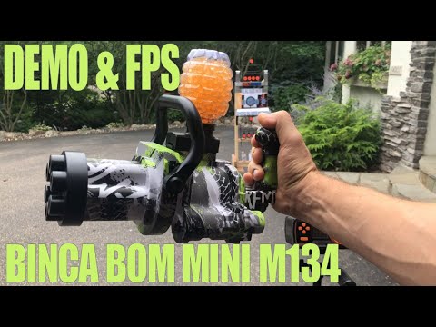 Demo & FPS Test: BINCA BOM Mini M134 Gatling Gun Gel Ball Blaster