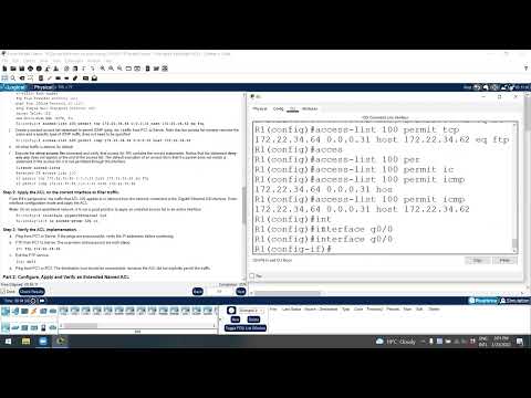 8.5.12 Packet Tracer – Configure Extended ACLs – Scenario 1 Answers