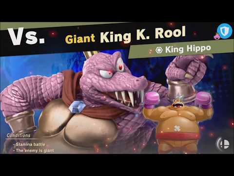 Super Smash Bros Ultimate vs Giant King K. Rool (Unlocks: King Hippo) World of Light - Adventure