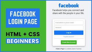 How To Make Responsive Facebook Login Page Using HTML and CSS | HTML CSS Tutorials