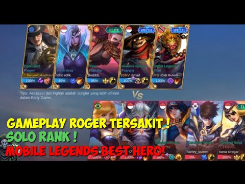 GAMEPLAY ROGER | SOLO RANK ! MOBILE LEGENDS BEST HERO!!! #rogergameplay #gorlapzgaming