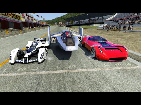 F-Zero Blue Falcon vs Cosmic Motors Galaxion 2033 vs RedBull X2010-R at Old Spa