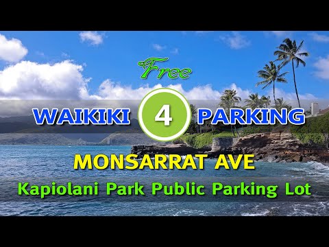 Free Parking in Waikiki [4] 🌈 Monsarrat Ave, Kapiolani Park Public Parking 🌴 Hawaii 4K
