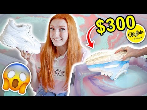 HYDRO DIPPING MY $300 BUFFALO SNEAKERS!!! (HYDRO DIPPING MY $300 BUFFALO SNEAKERS!!!)