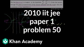 2010 IIT JEE Paper 1 Problem 50 Hyperbola Eccentricity