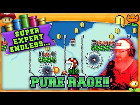 PURE RAGE!! |  Mario Maker 2 Super Expert No Skip Endless Challenge with Oshikorosu! [20]