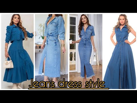 Types of denim dress /Denim dress outfit ideas/Denim dress for girls/with jeket