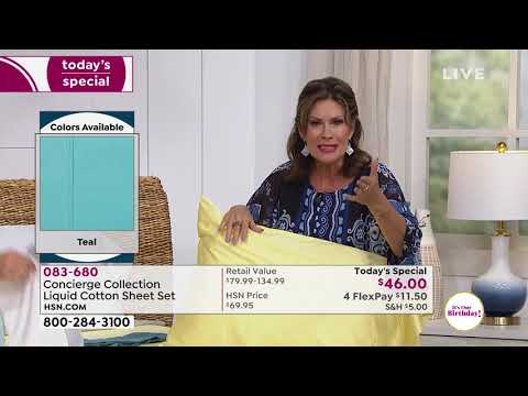 Concierge Collection Liquid Cotton Sheet Set  Soft Colors