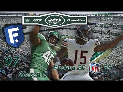 NFL Highlights Jets vs Bears - Madden 20 PC Franchise with Mods Ep 97 - Season 5 (2022)