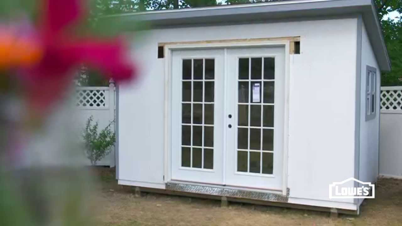 Watch video How to Install French Doors in a Shed Now How to Install French Doors in a Shed
