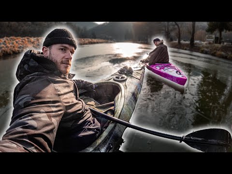Bei -7 Grad aufs Wasser! Winter Kajak Tour auf gefrorenem Fluss Lahn