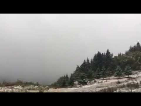 Prima ninsoare pe 08.10.2017 la Tulnici pe DN2D Focșani Ojdula Târgu Secuiesc