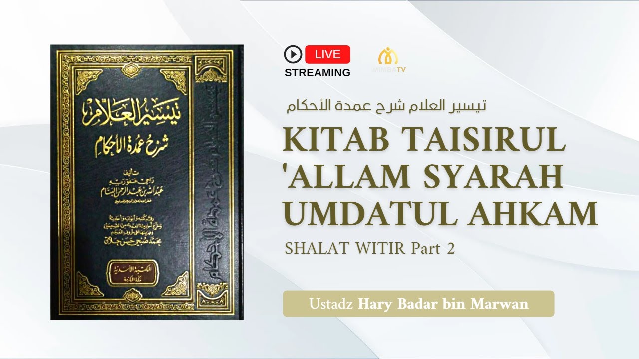 [LIVE] Simak Sekarang!   Pembahasan: SHALAT WITIR Part 2Bersama:Ustadz Hary Bad…