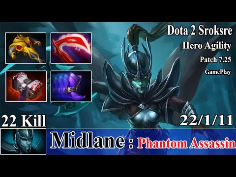 Godlike [Phantom Assassin] Safelane 22 1 Kill | Insane Rate Crit Totally Destroyed | Dota 2 Sroksre